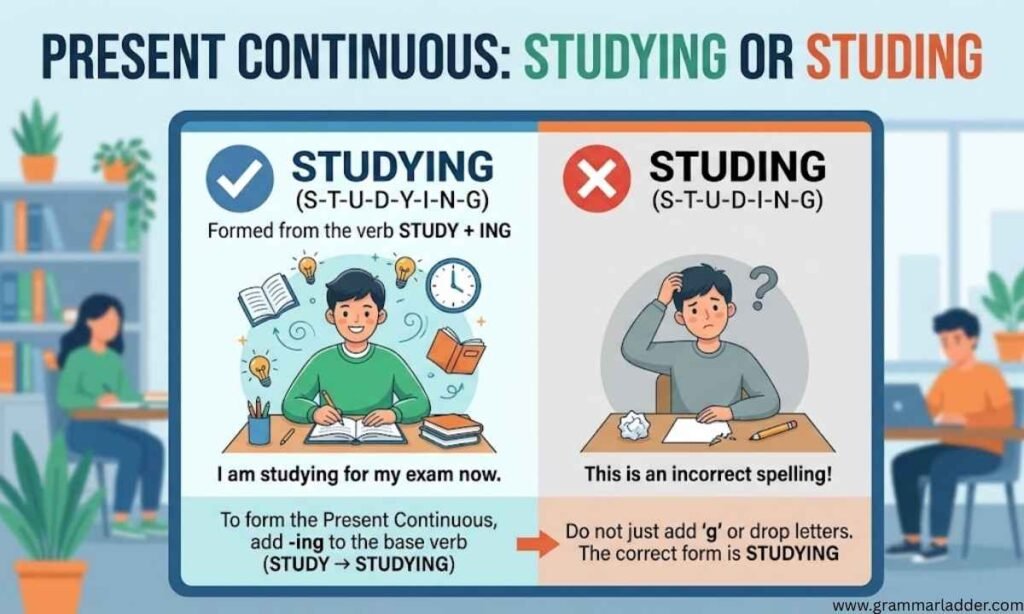 present-continuous-studying